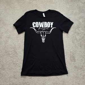 Bella Canvas Cowboy Killer Black Tshirt Size Small